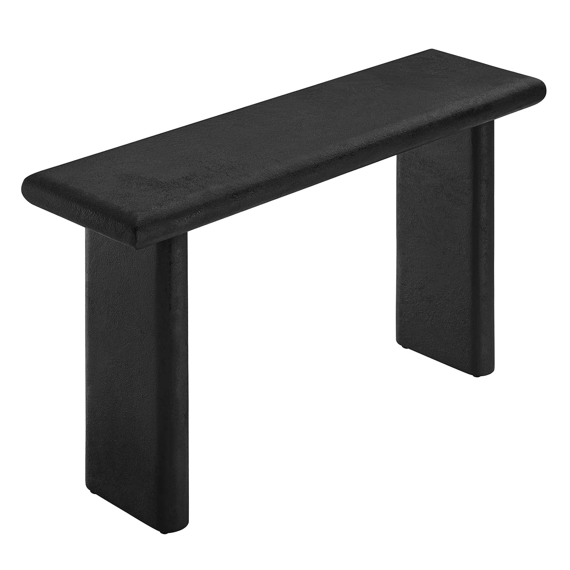 Relic Concrete Textured Console Table - Black