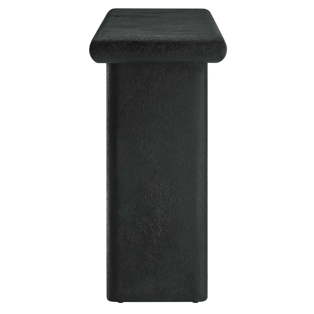 Relic Concrete Textured Console Table - Black