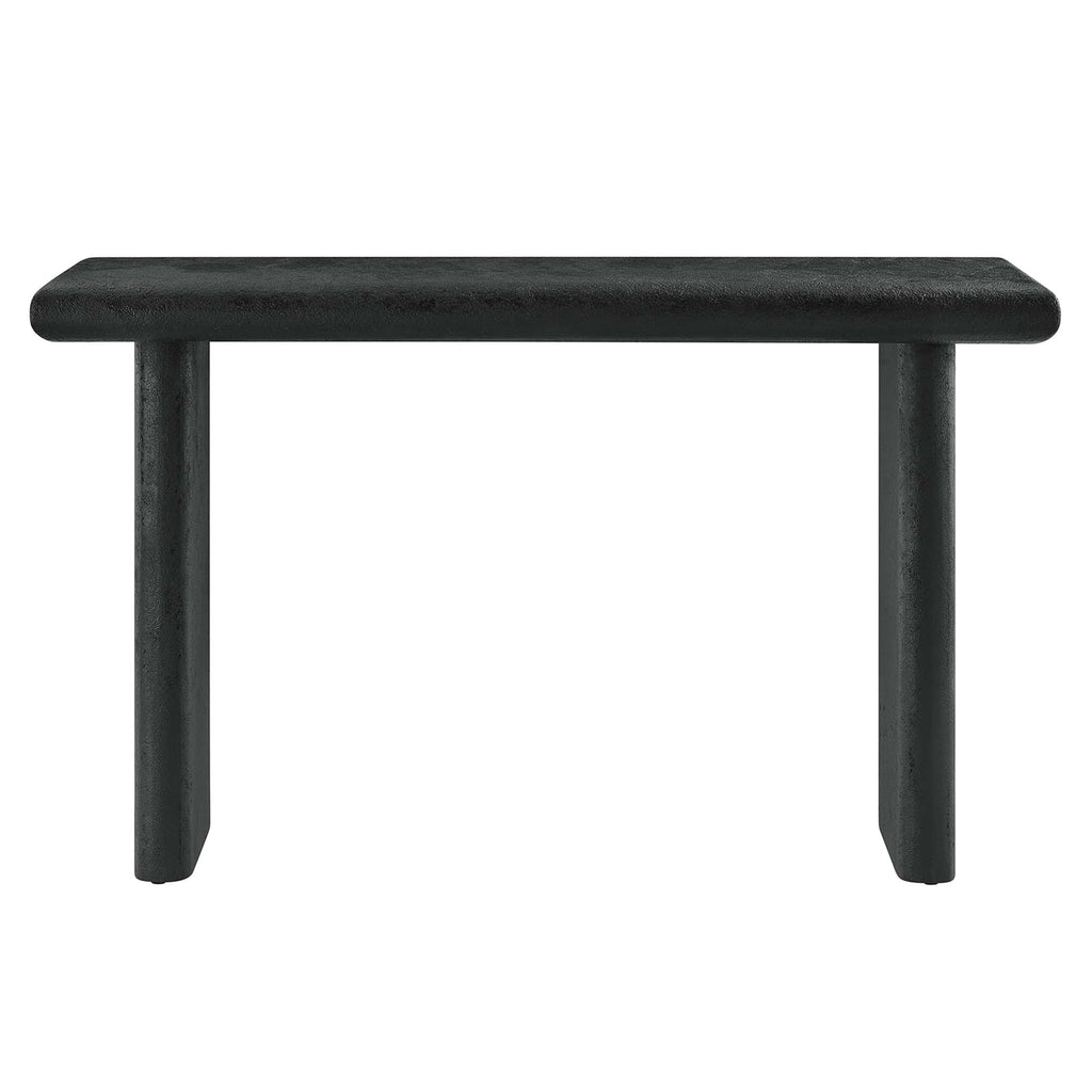 Relic Concrete Textured Console Table - Black