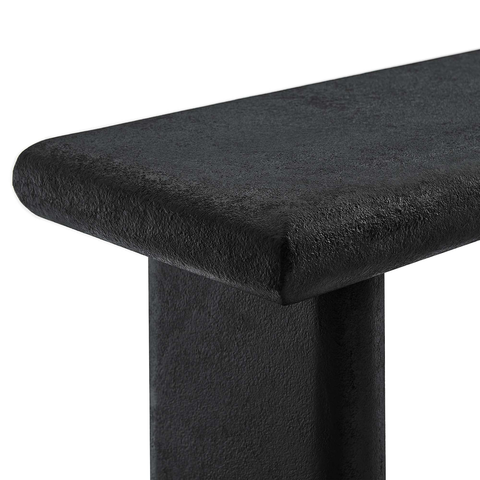 Relic Concrete Textured Console Table - Black