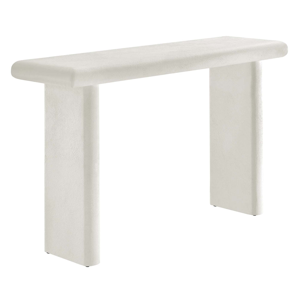 Relic Concrete Textured Console Table - White