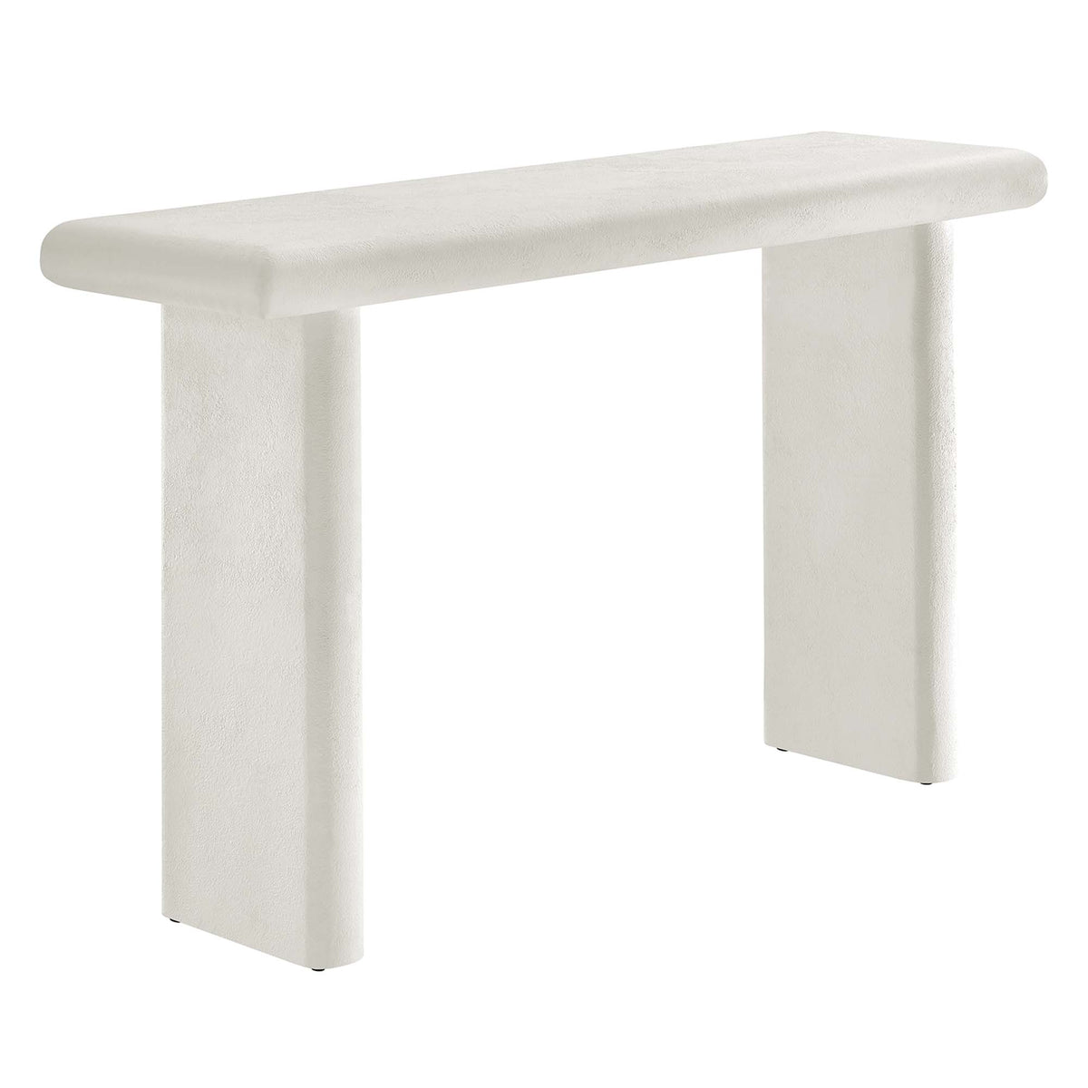 Relic Concrete Textured Console Table - White