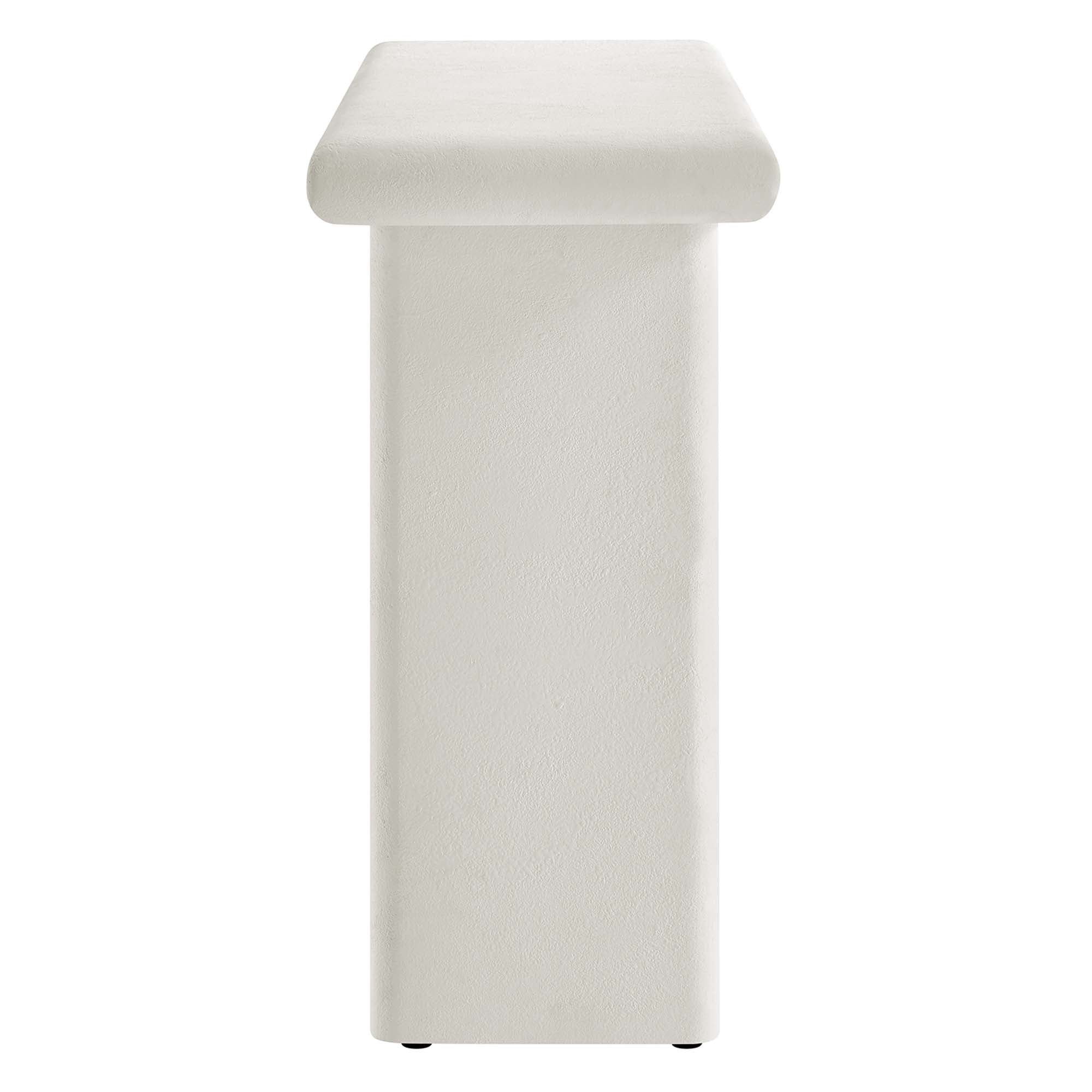 Relic Concrete Textured Console Table - White