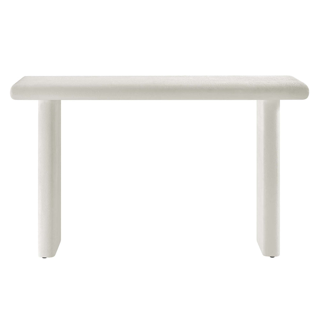 Relic Concrete Textured Console Table - White