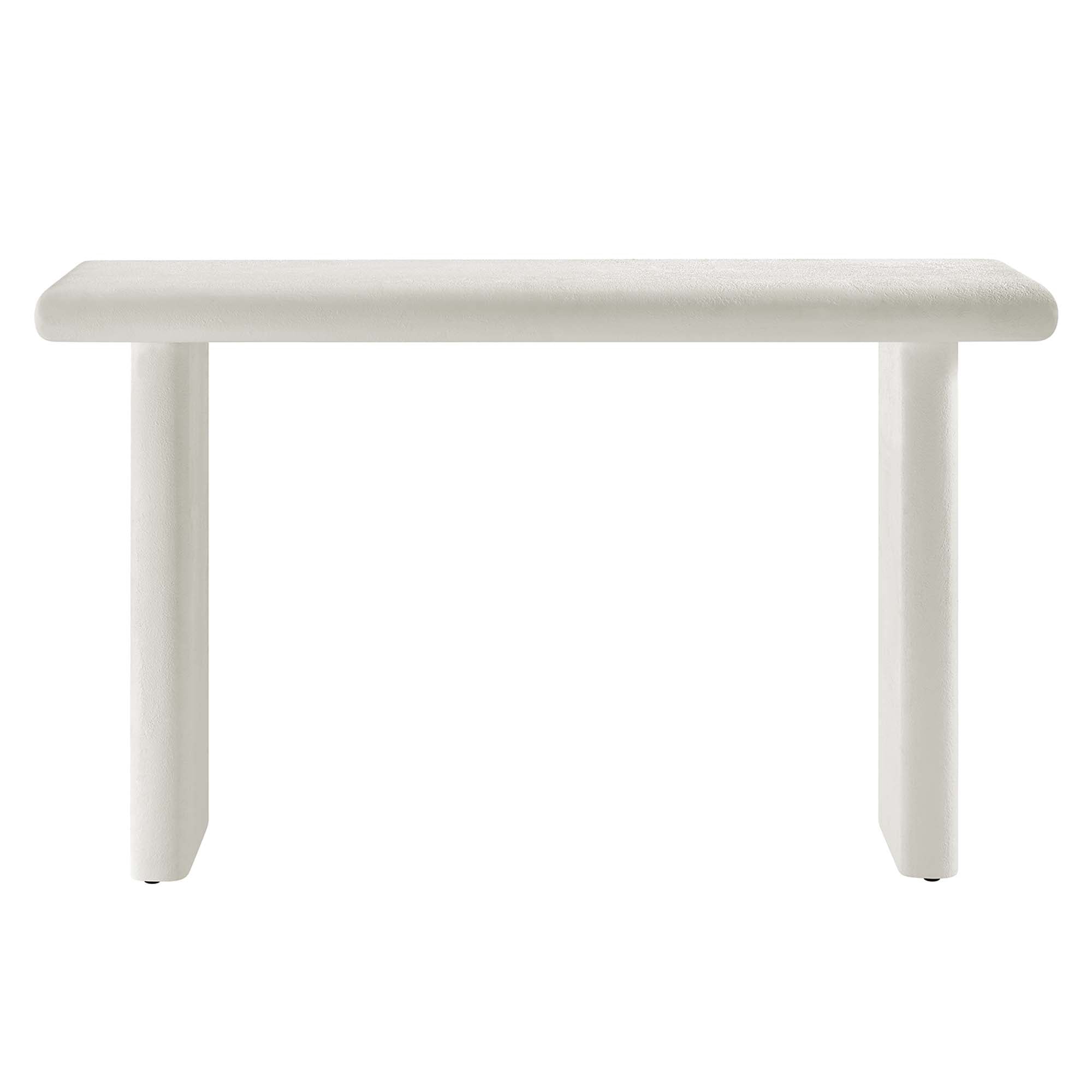 Relic Concrete Textured Console Table - White