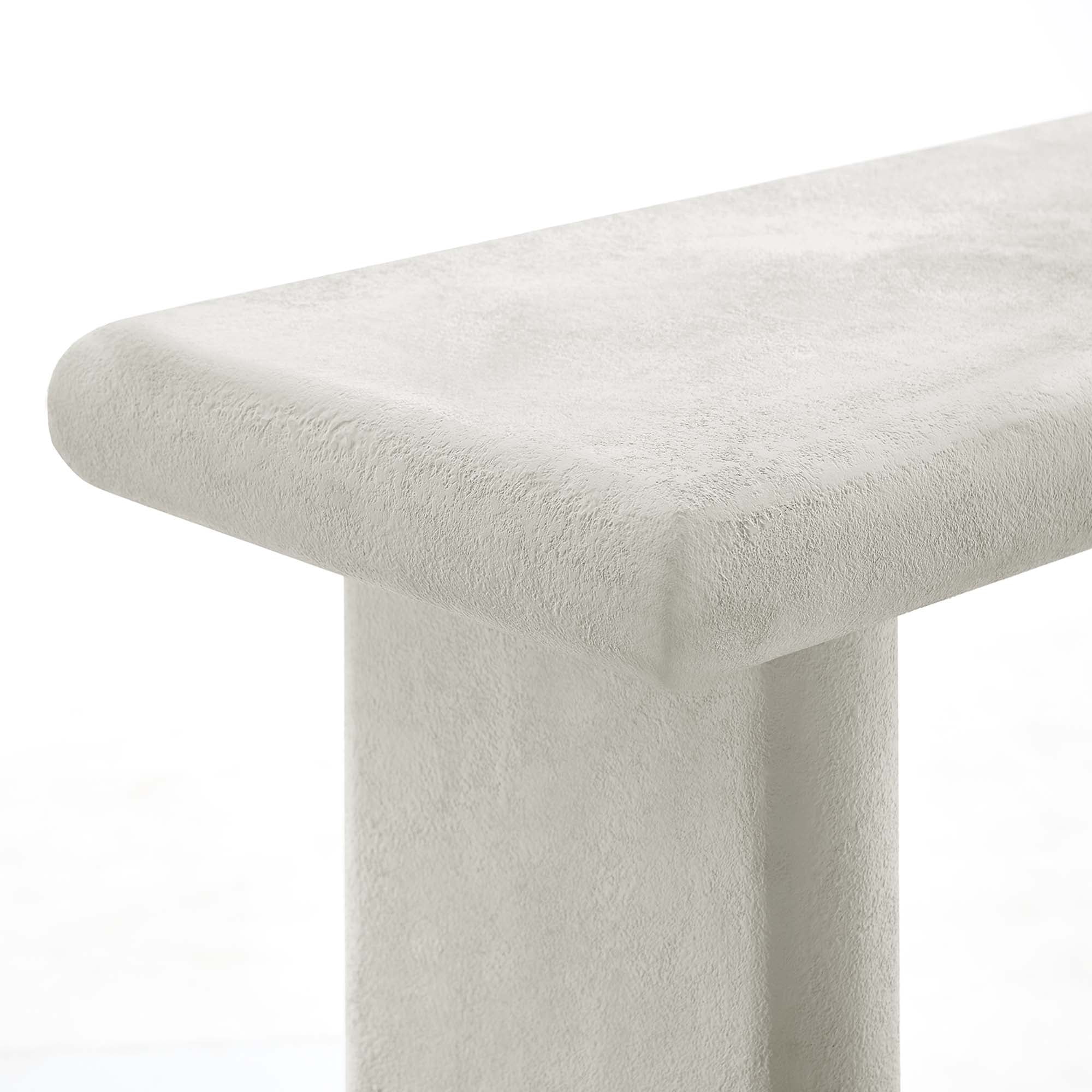 Relic Concrete Textured Console Table - White