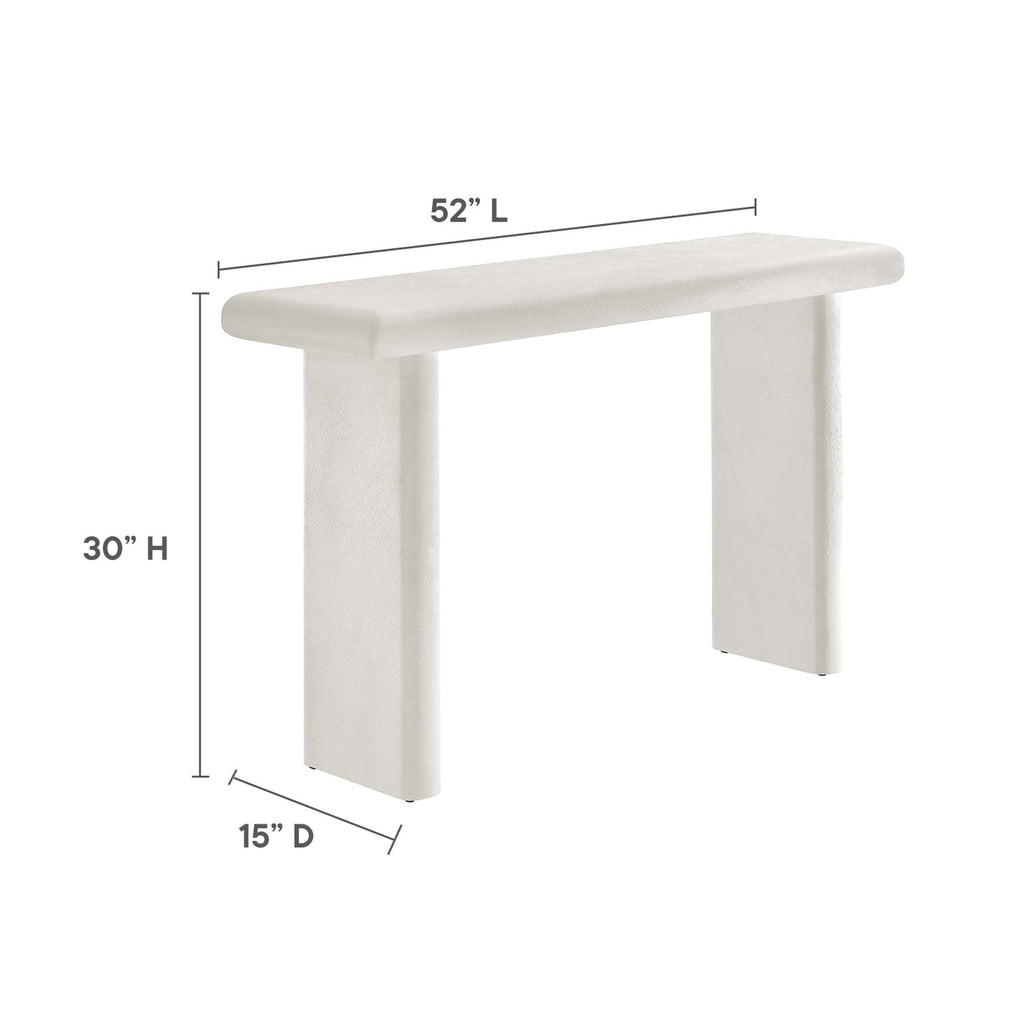Relic Concrete Textured Console Table - White