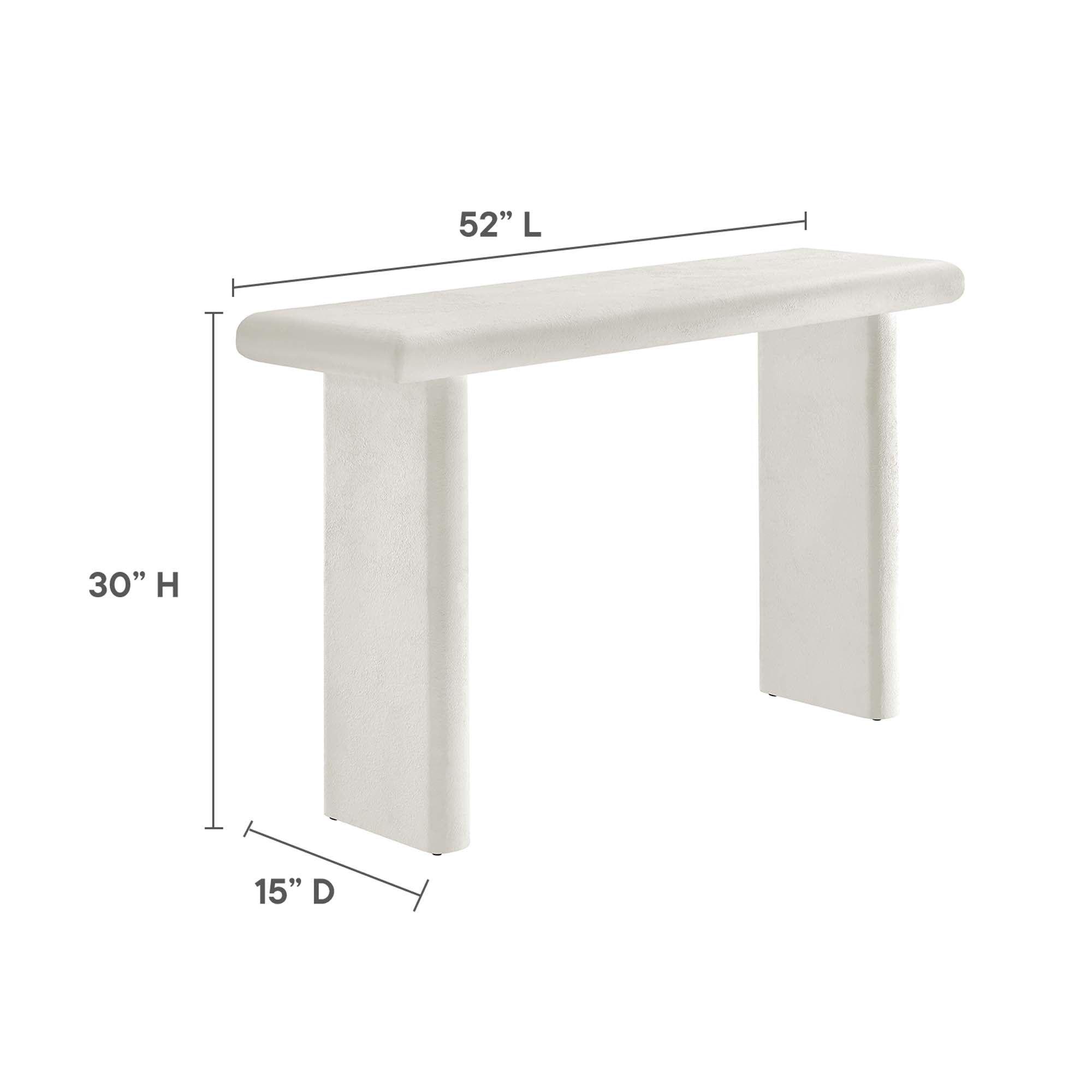 Relic Concrete Textured Console Table - White