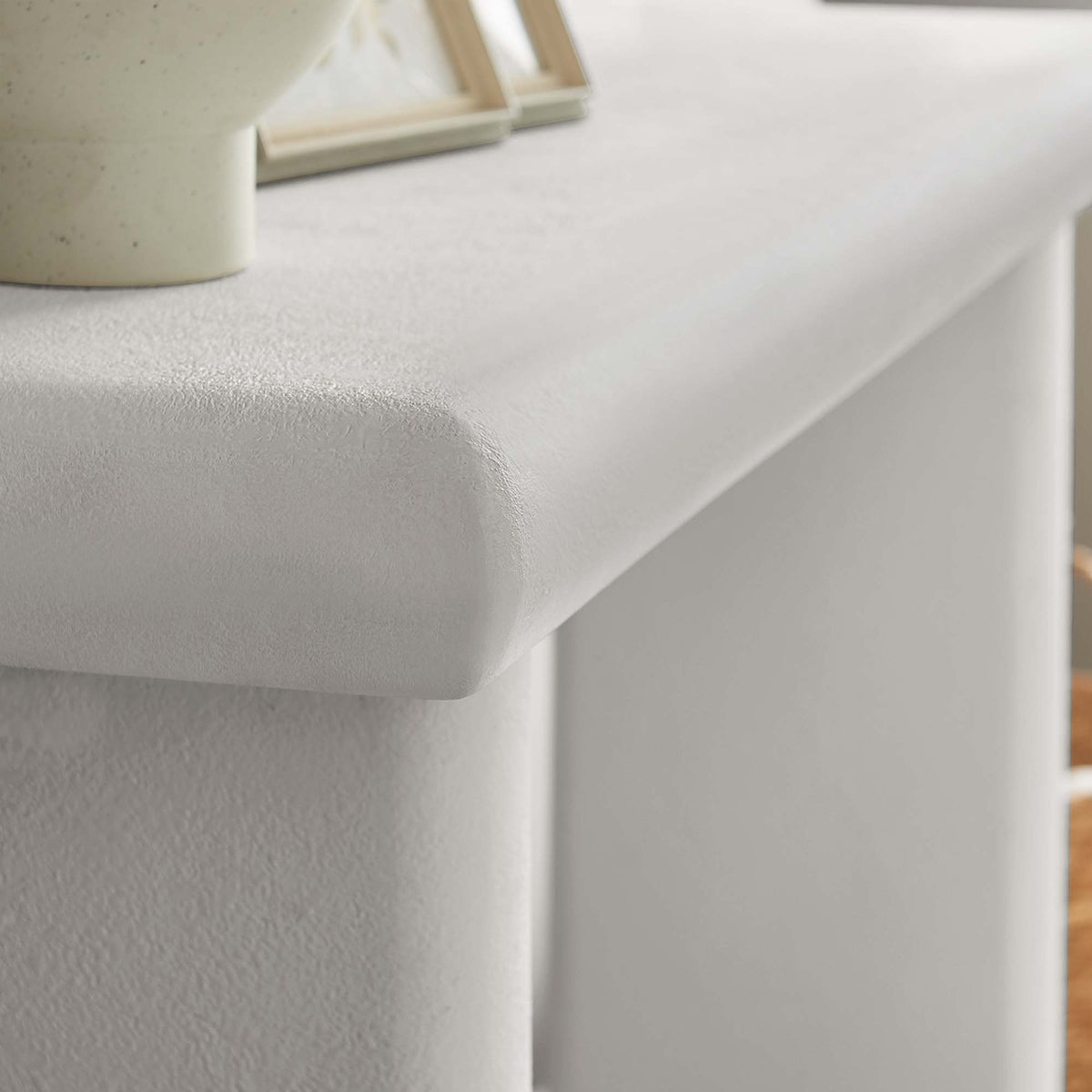 Relic Concrete Textured Console Table - White