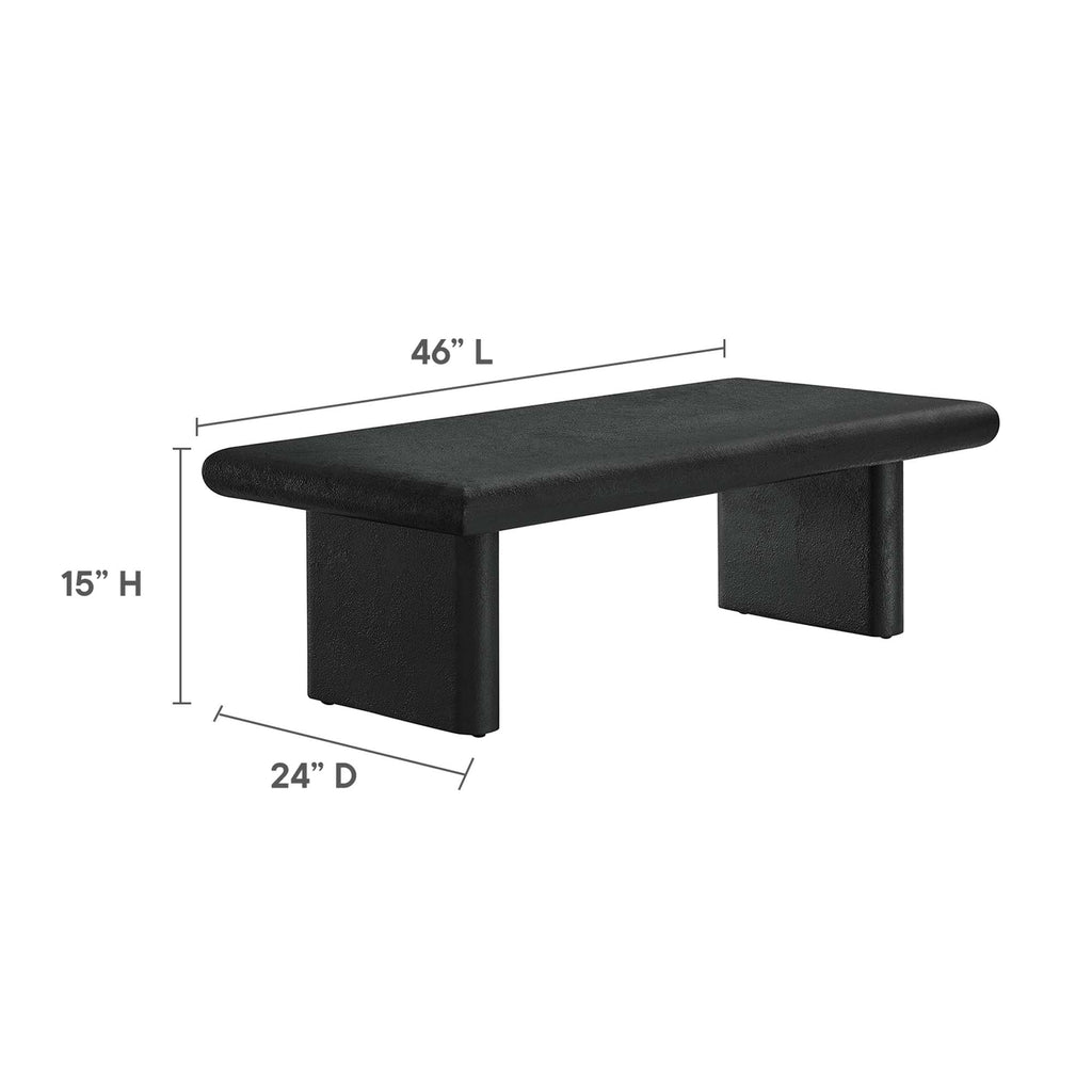 Relic Concrete Textured Coffee Table - Black