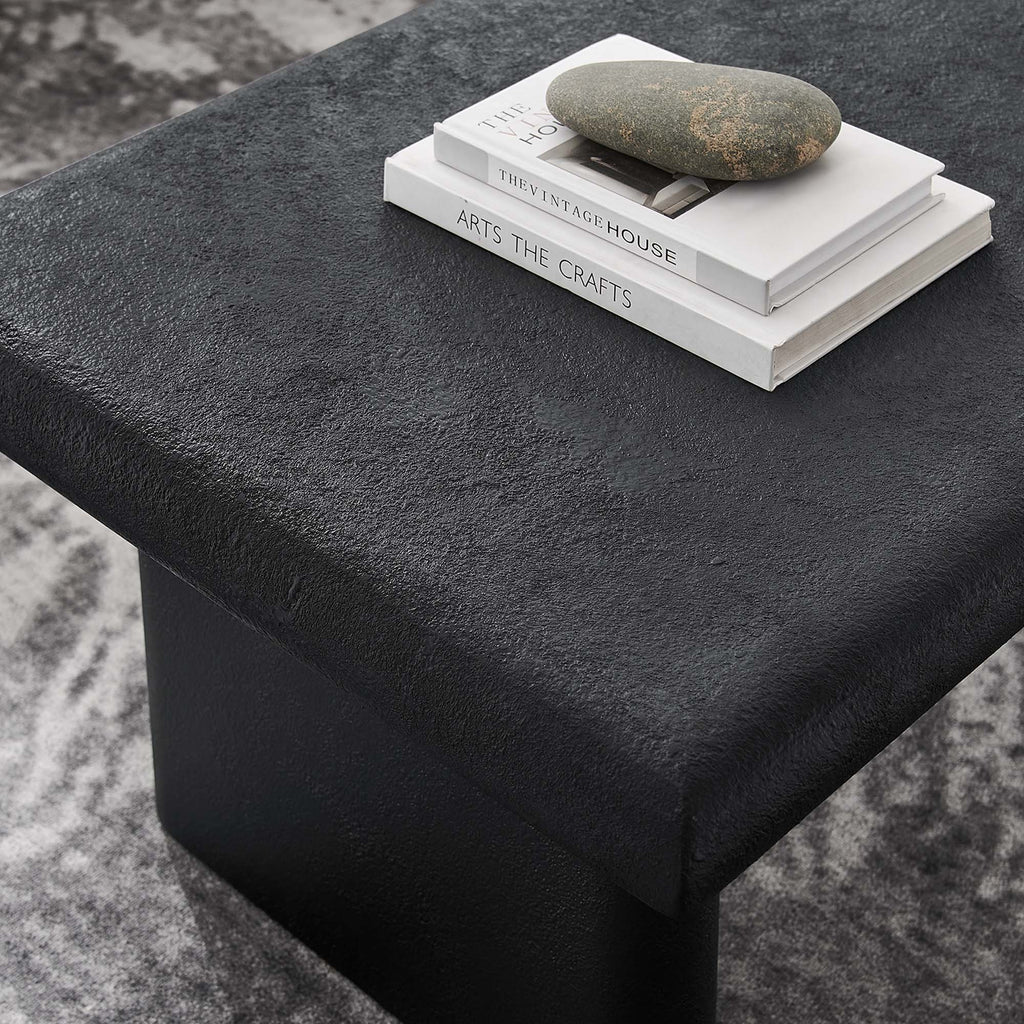 Relic Concrete Textured Coffee Table - Black