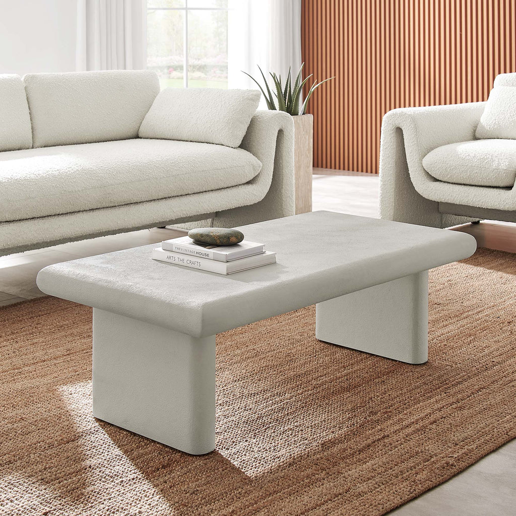 Relic Concrete Textured Coffee Table - White