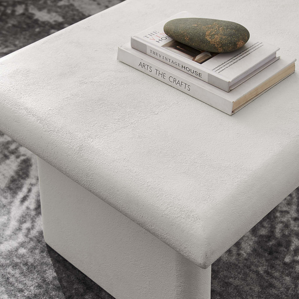 Relic Concrete Textured Coffee Table - White