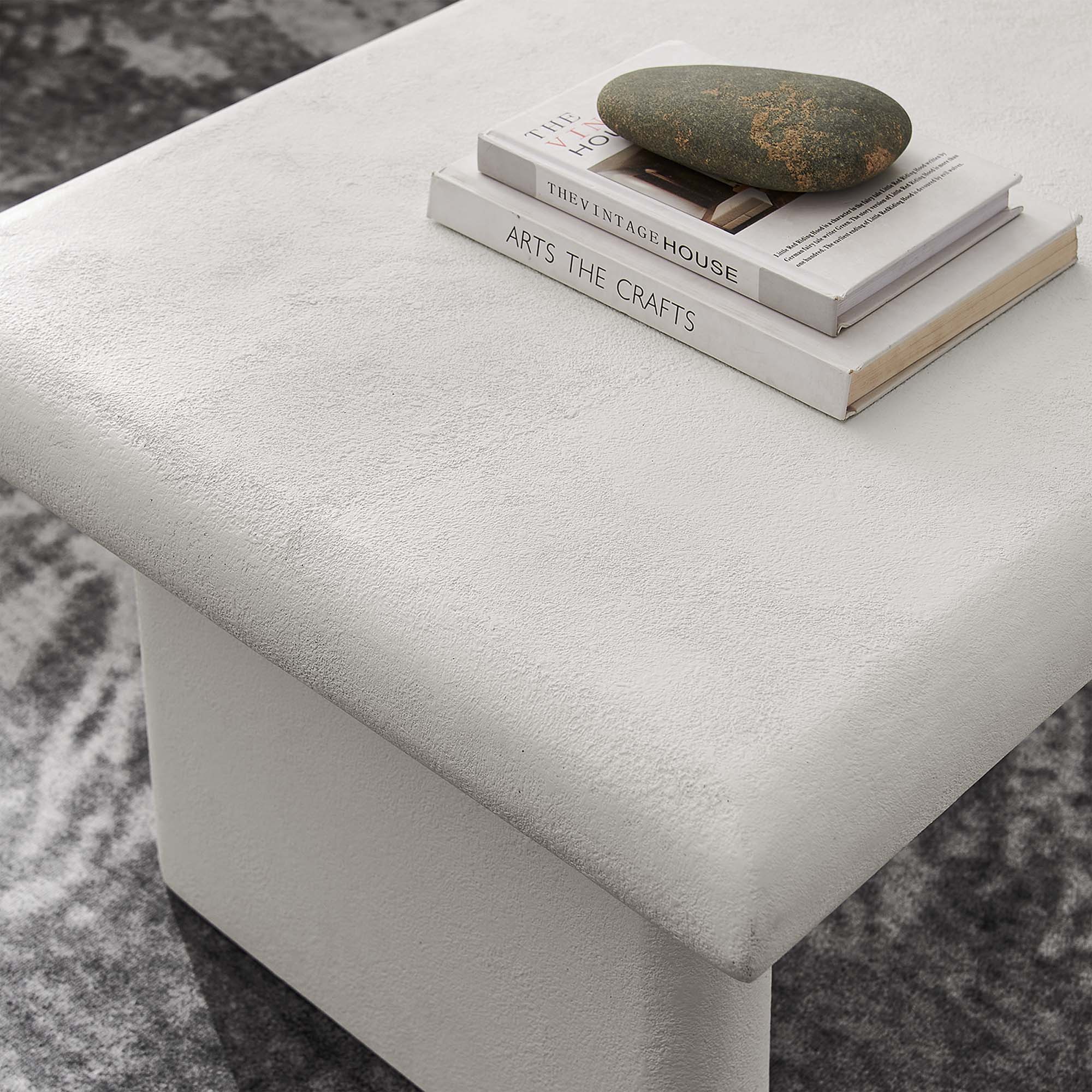 Relic Concrete Textured Coffee Table - White