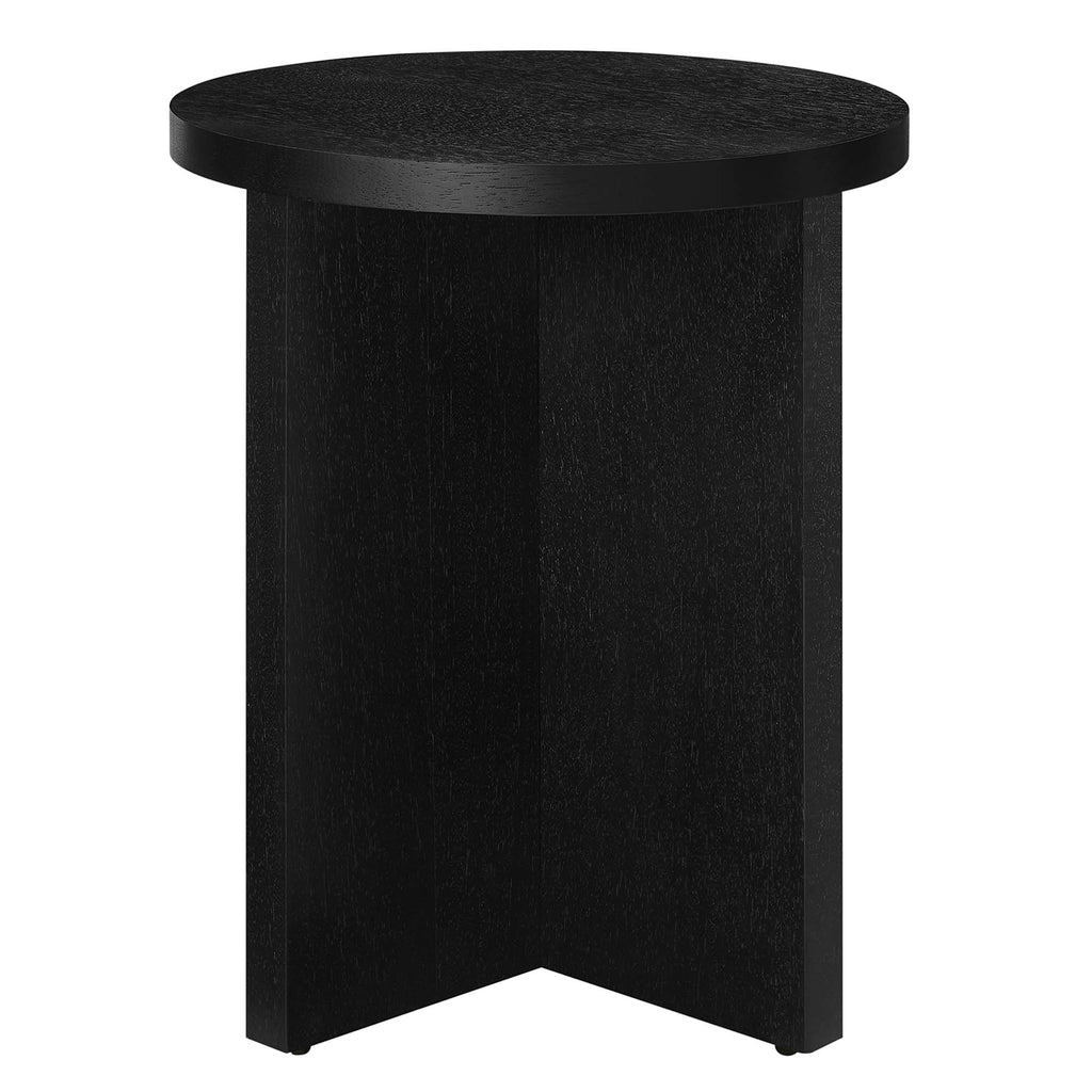 Silas Round Wood Side Table - Black