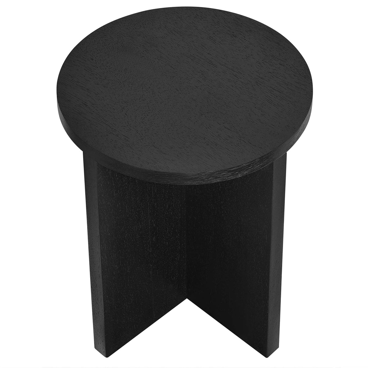 Silas Round Wood Side Table - Black