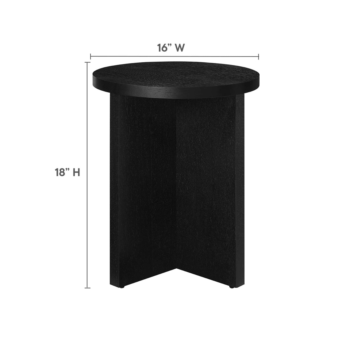 Silas Round Wood Side Table - Black