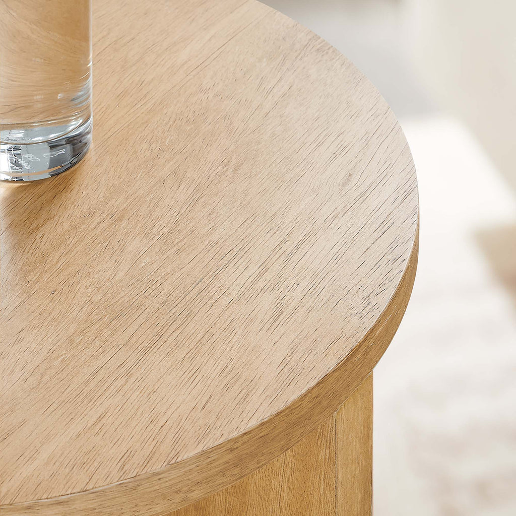 Silas Round Wood Side Table - Natural