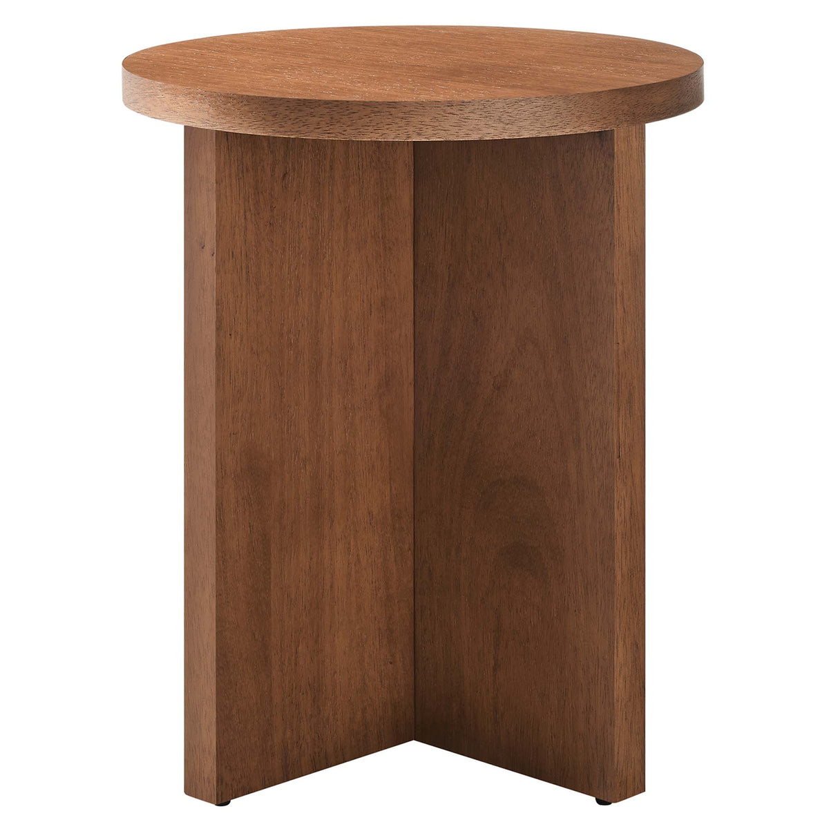 Silas Round Wood Side Table - Walnut