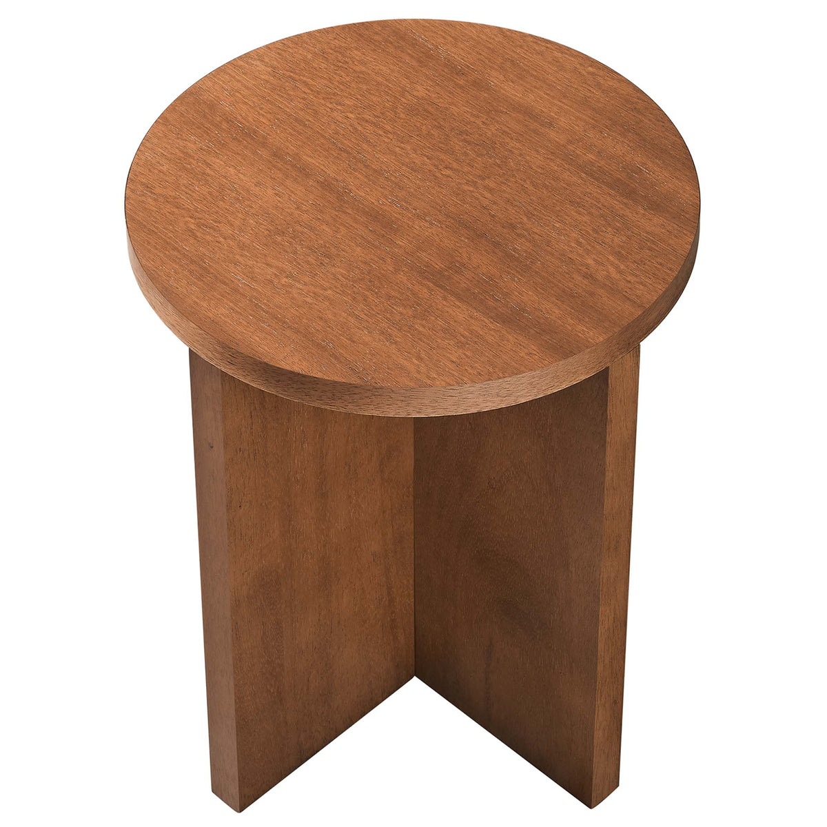 Silas Round Wood Side Table - Walnut