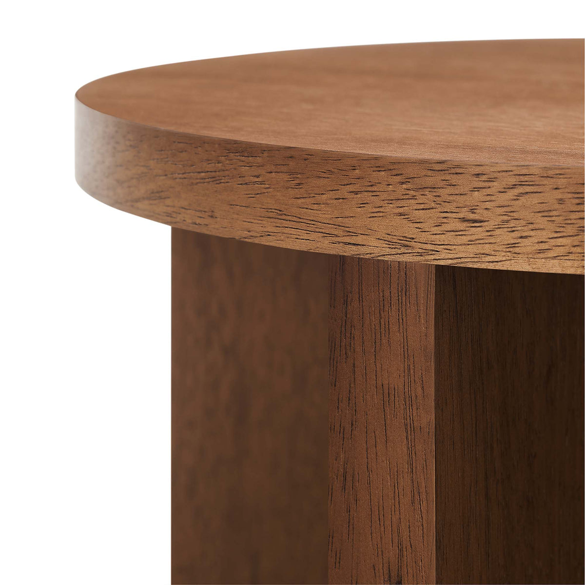 Silas Round Wood Side Table - Walnut
