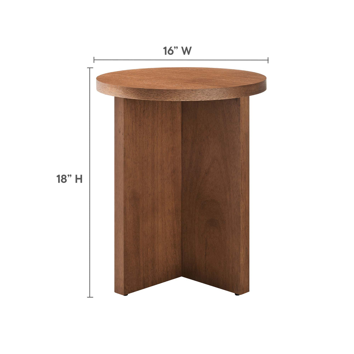 Silas Round Wood Side Table - Walnut