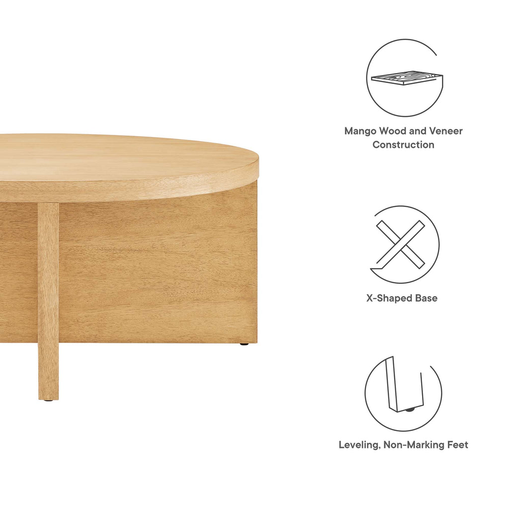 Silas Round Wood Coffee Table - Natural