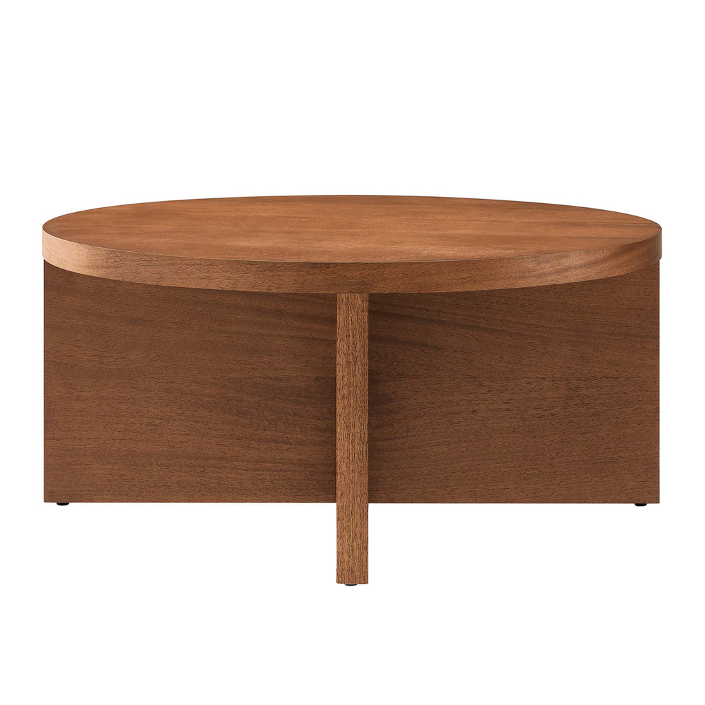 Silas Round Wood Coffee Table - Walnut