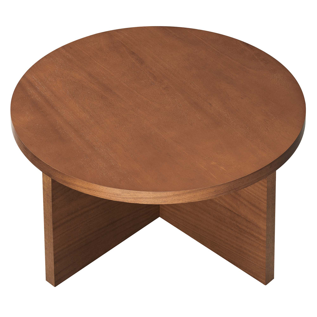Silas Round Wood Coffee Table - Walnut