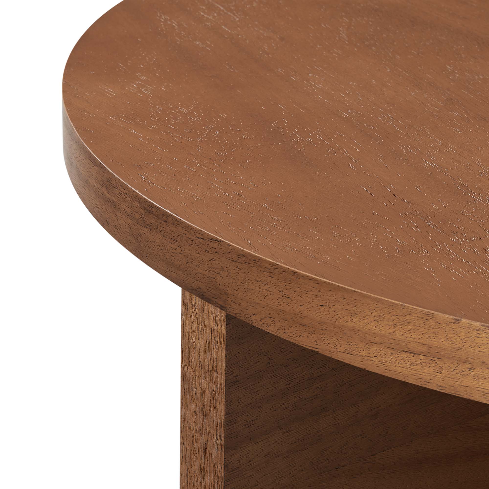 Silas Round Wood Coffee Table - Walnut