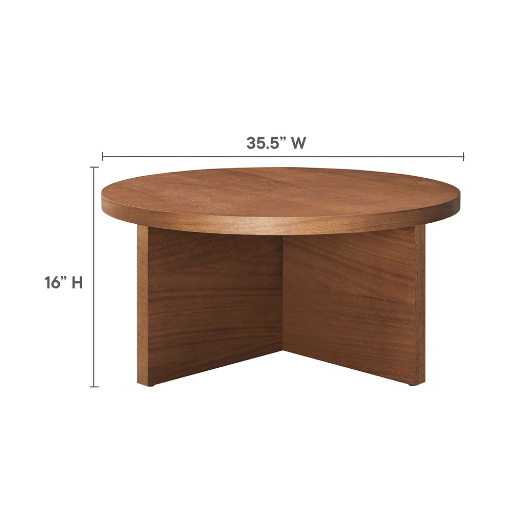 Silas Round Wood Coffee Table - Walnut