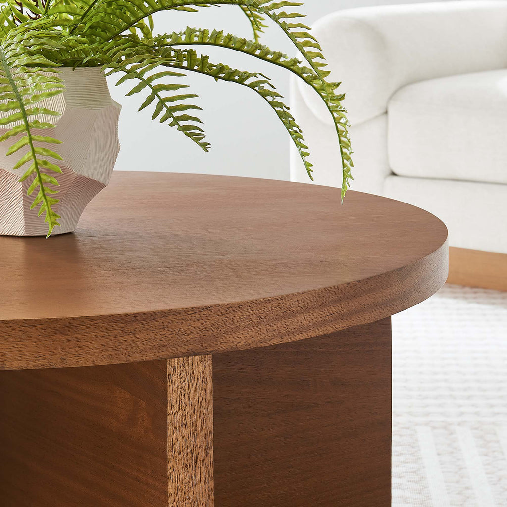 Silas Round Wood Coffee Table - Walnut