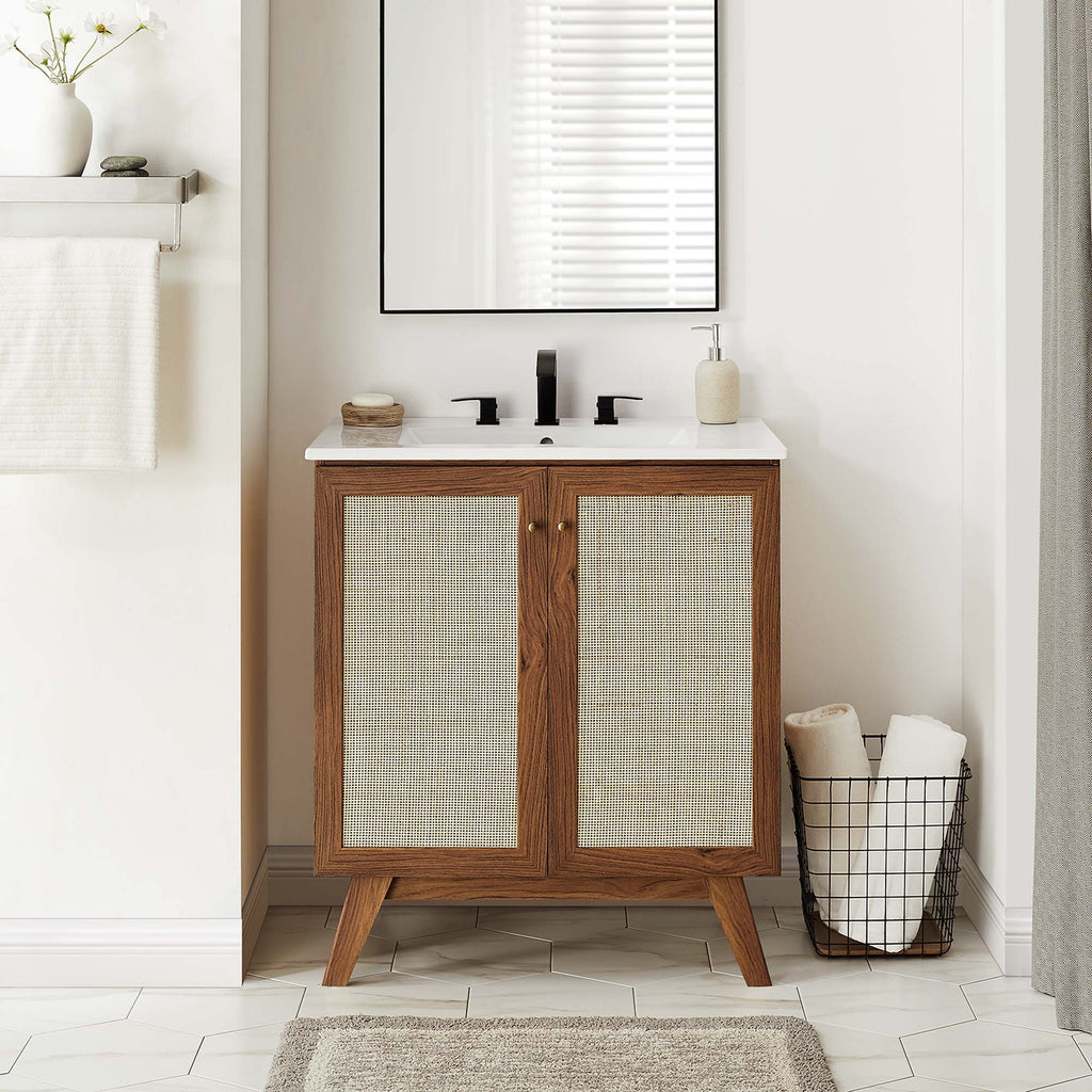 Soma 30" Bathroom Vanity Cabinet (Sink Basin Not Included) - Walnut