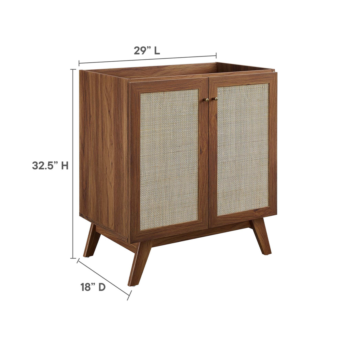Soma 30" Bathroom Vanity Cabinet (Sink Basin Not Included) - Walnut