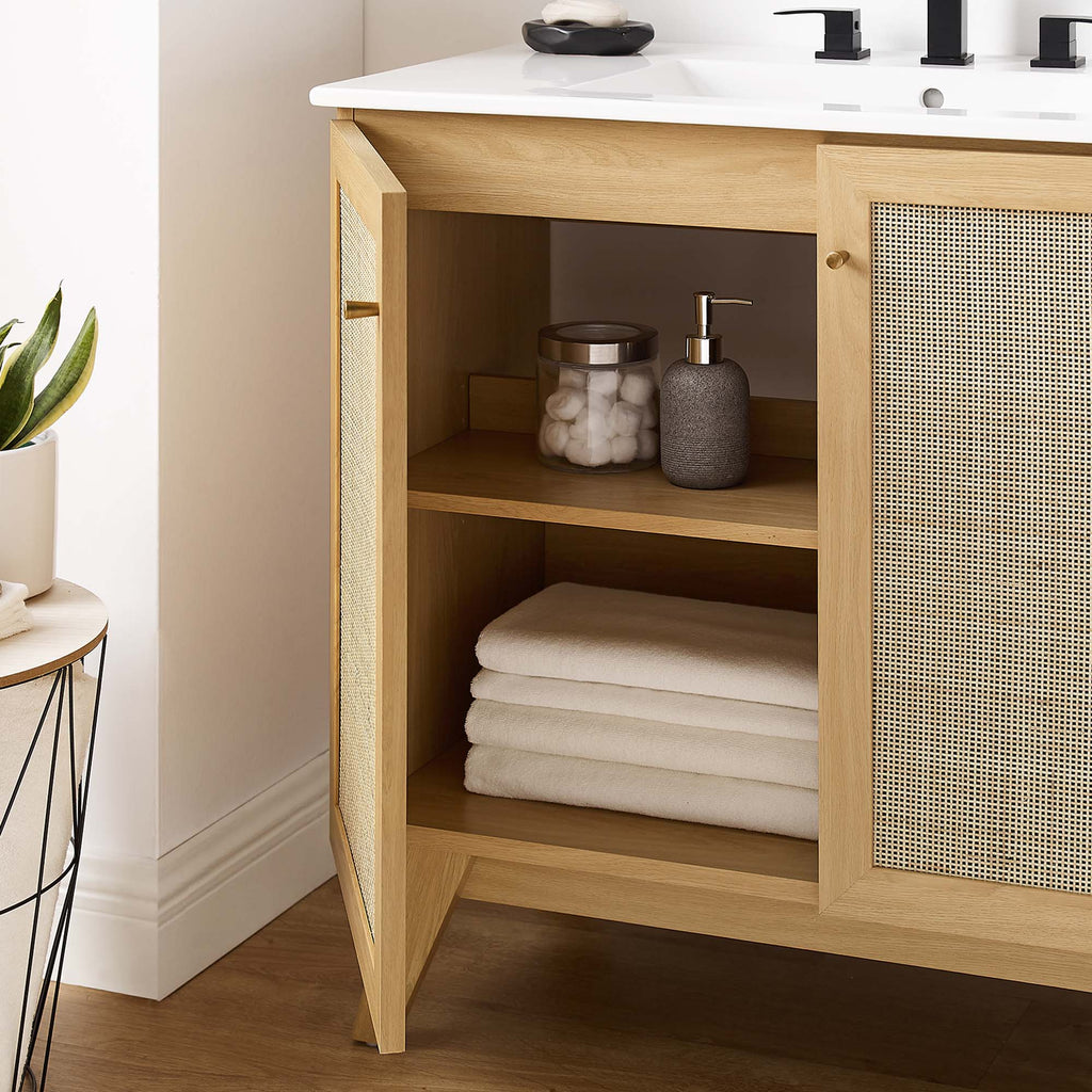 Soma 36" Bathroom Vanity Cabinet (Sink Basin Not Included) - Oak
