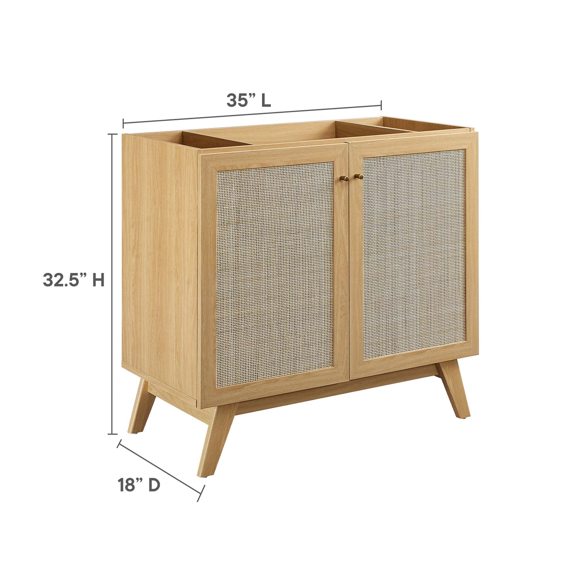 Soma 36" Bathroom Vanity Cabinet (Sink Basin Not Included) - Oak