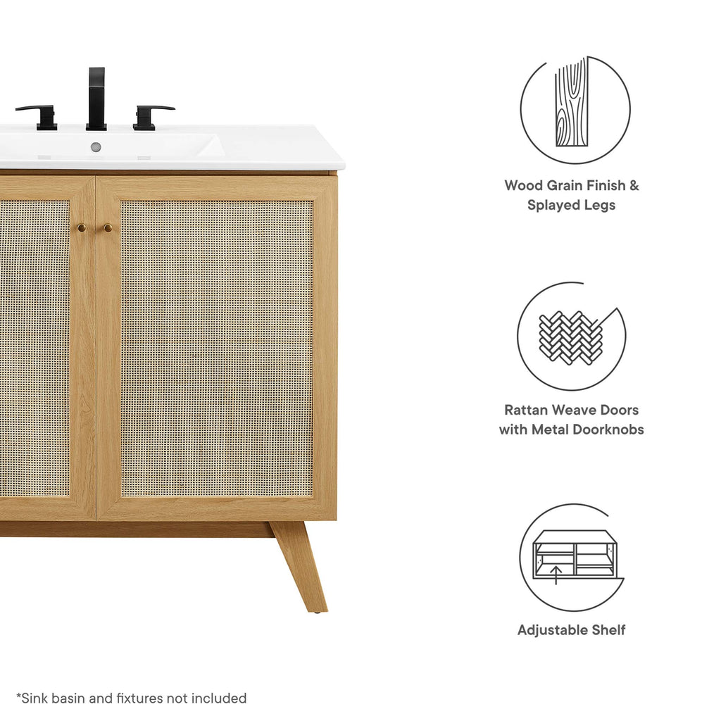 Soma 36" Bathroom Vanity Cabinet (Sink Basin Not Included) - Oak