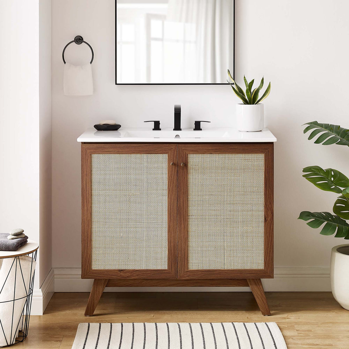 Soma 36" Bathroom Vanity Cabinet (Sink Basin Not Included) - Walnut