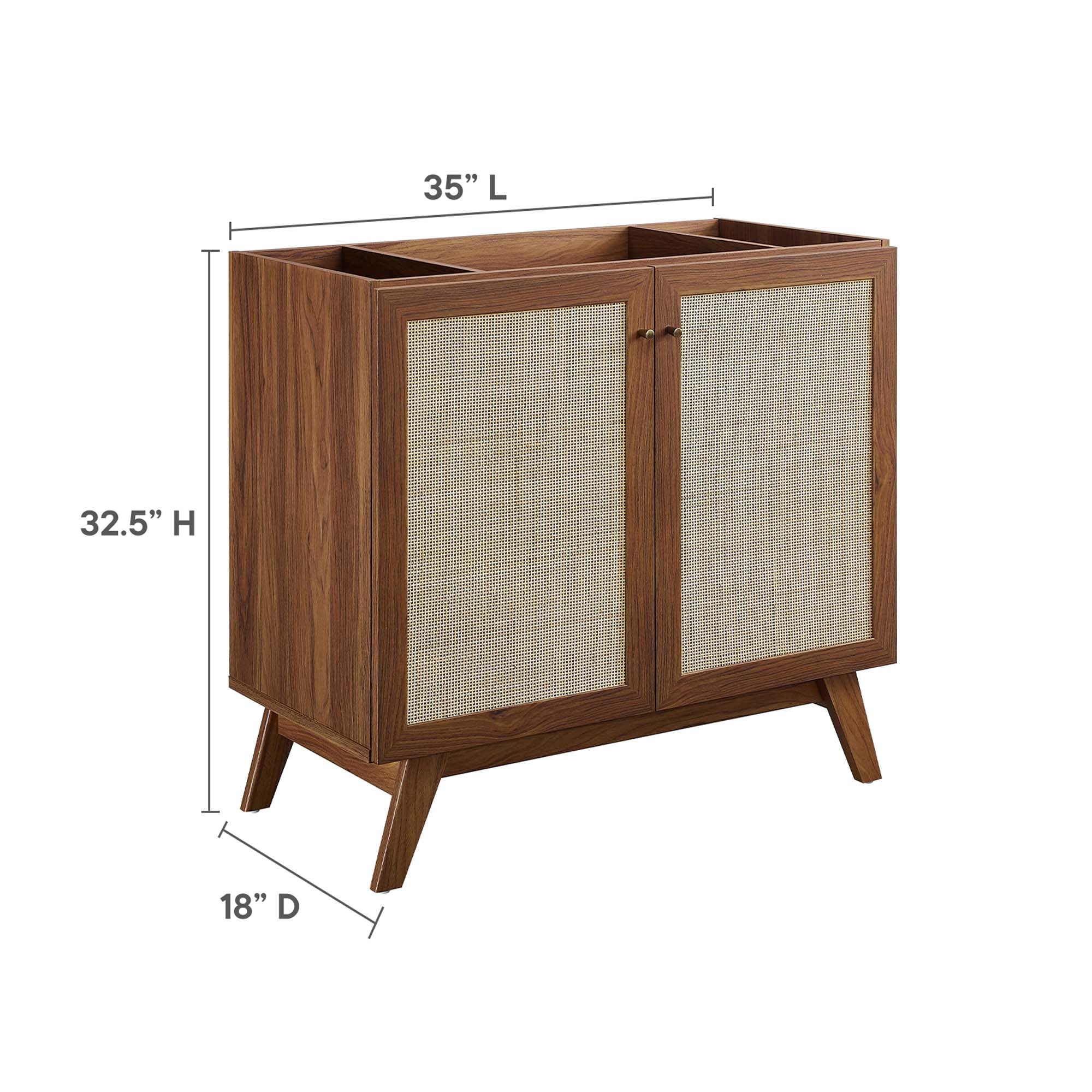 Soma 36" Bathroom Vanity Cabinet (Sink Basin Not Included) - Walnut