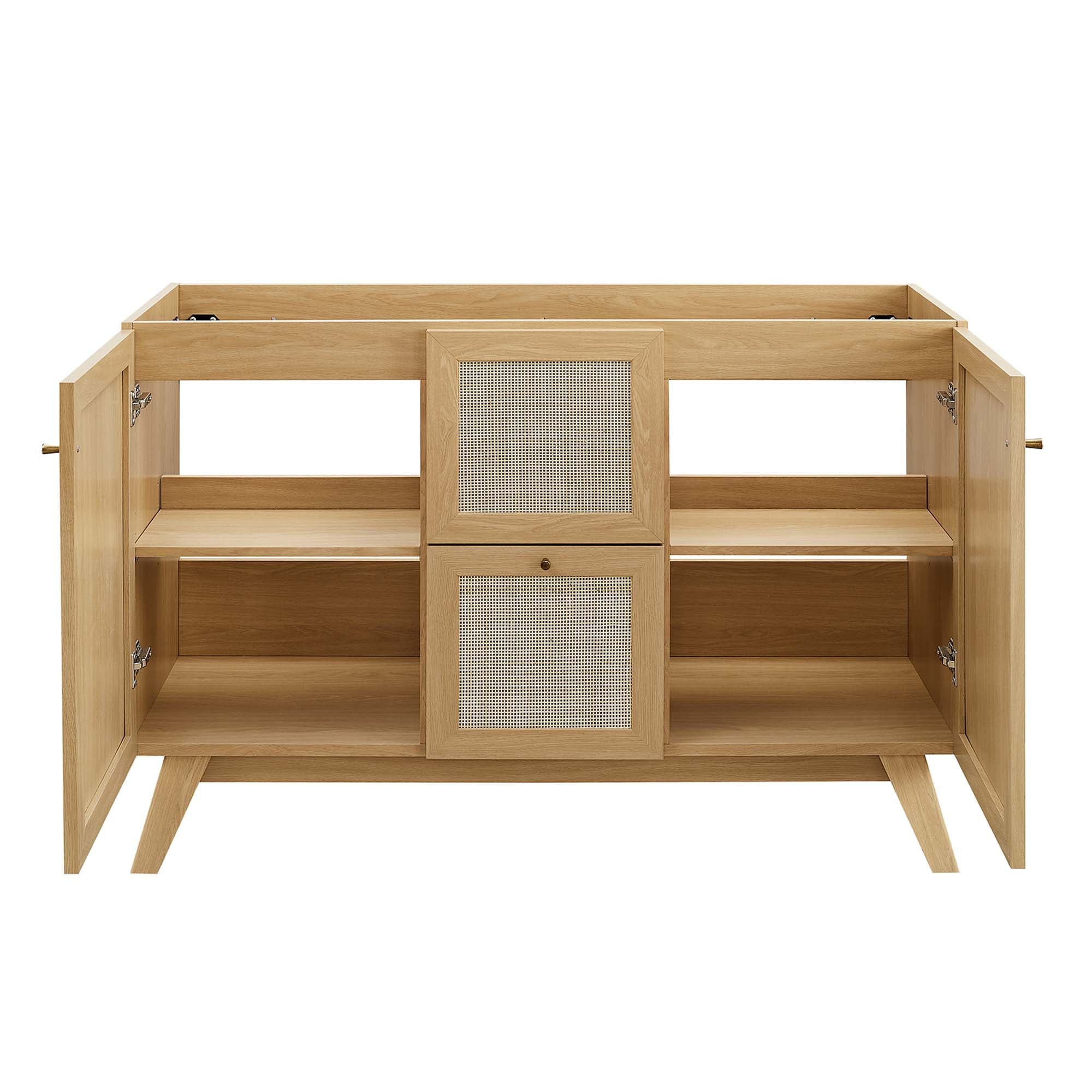 Soma 48" Single or Double Sink Compatible Bathroom Vanity Cabinet (Sink Basin Not Included) - Oak