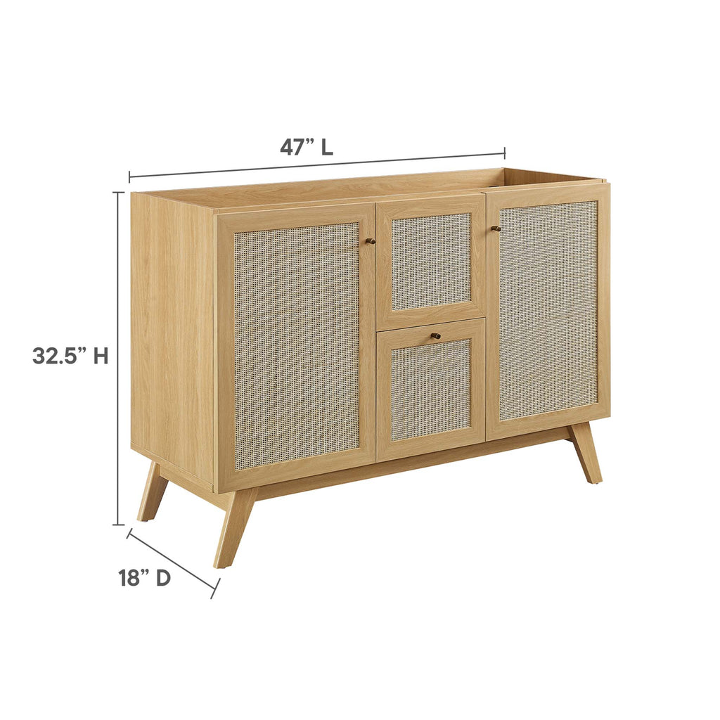 Soma 48" Single or Double Sink Compatible Bathroom Vanity Cabinet (Sink Basin Not Included) - Oak
