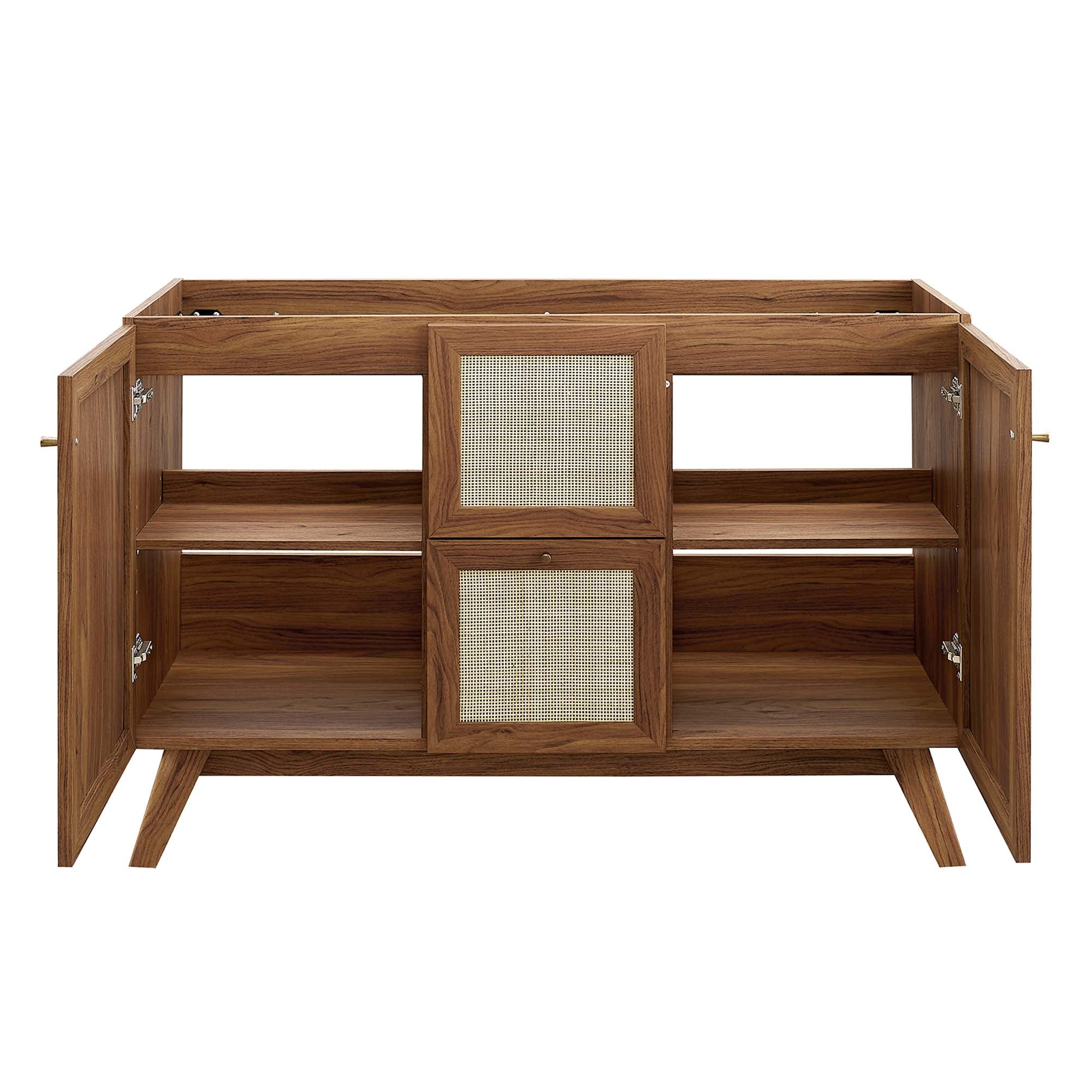 Soma 48" Single or Double Sink Compatible Bathroom Vanity Cabinet (Sink Basin Not Included) - Walnut