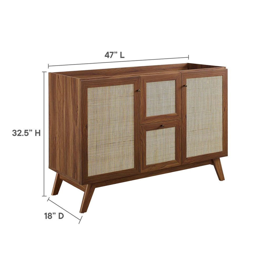Soma 48" Single or Double Sink Compatible Bathroom Vanity Cabinet (Sink Basin Not Included) - Walnut