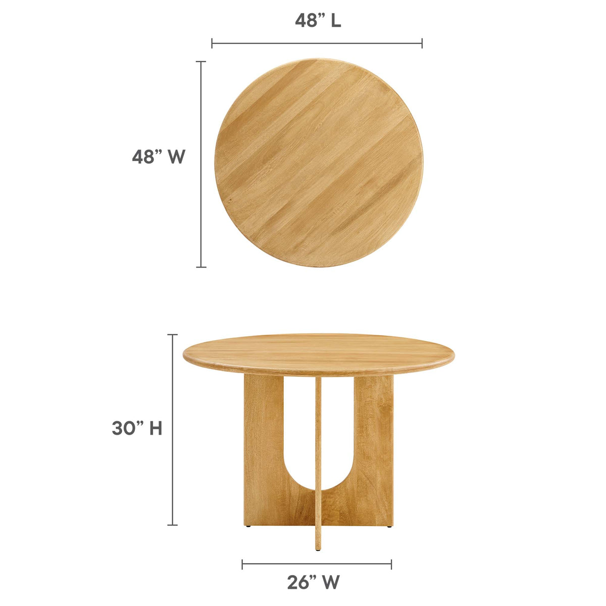 Rivian Round 48" Wood Dining Table - Oak