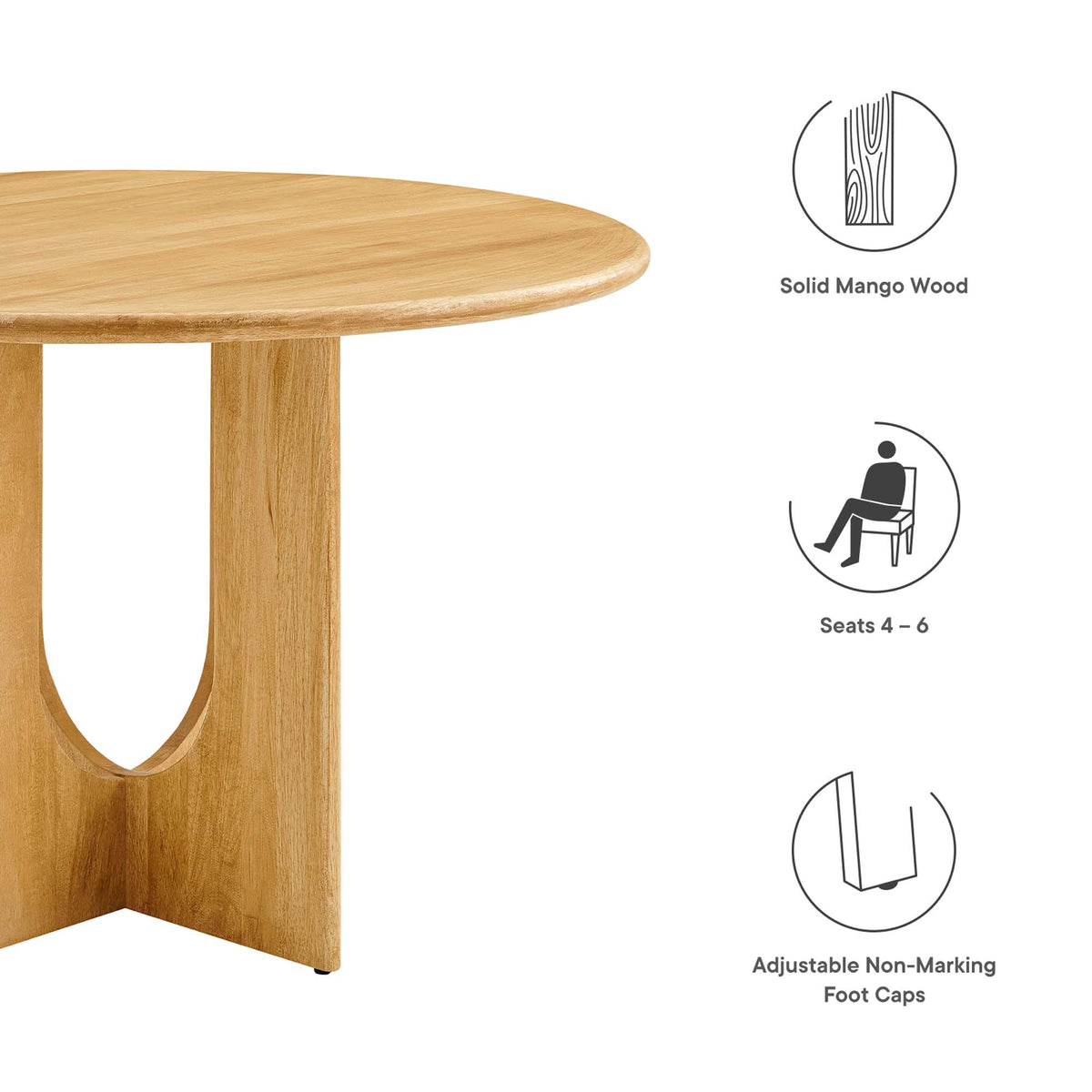 Rivian Round 48" Wood Dining Table - Oak