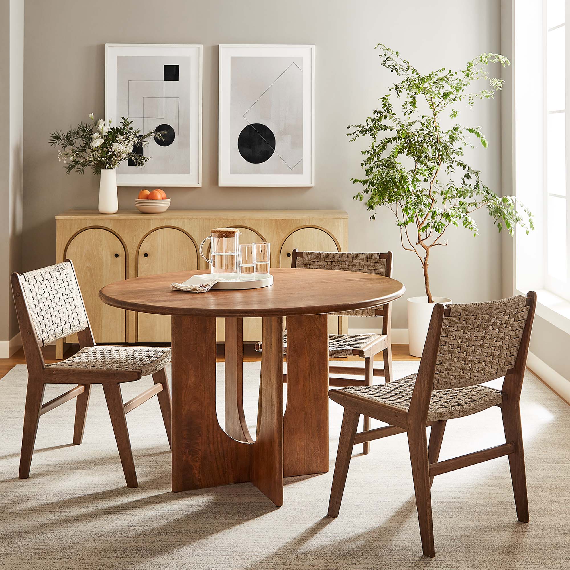 Rivian Round 48" Wood Dining Table - Walnut
