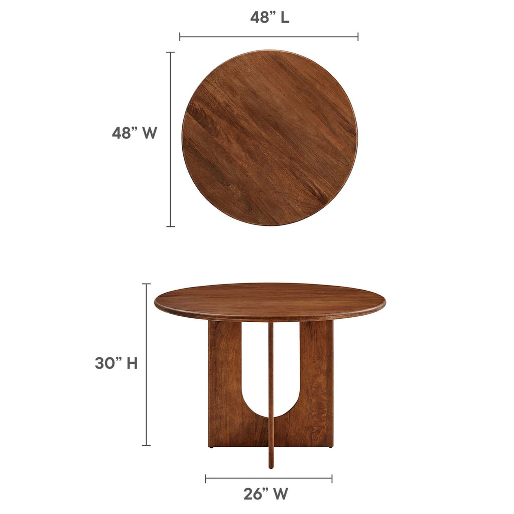 Rivian Round 48" Wood Dining Table - Walnut