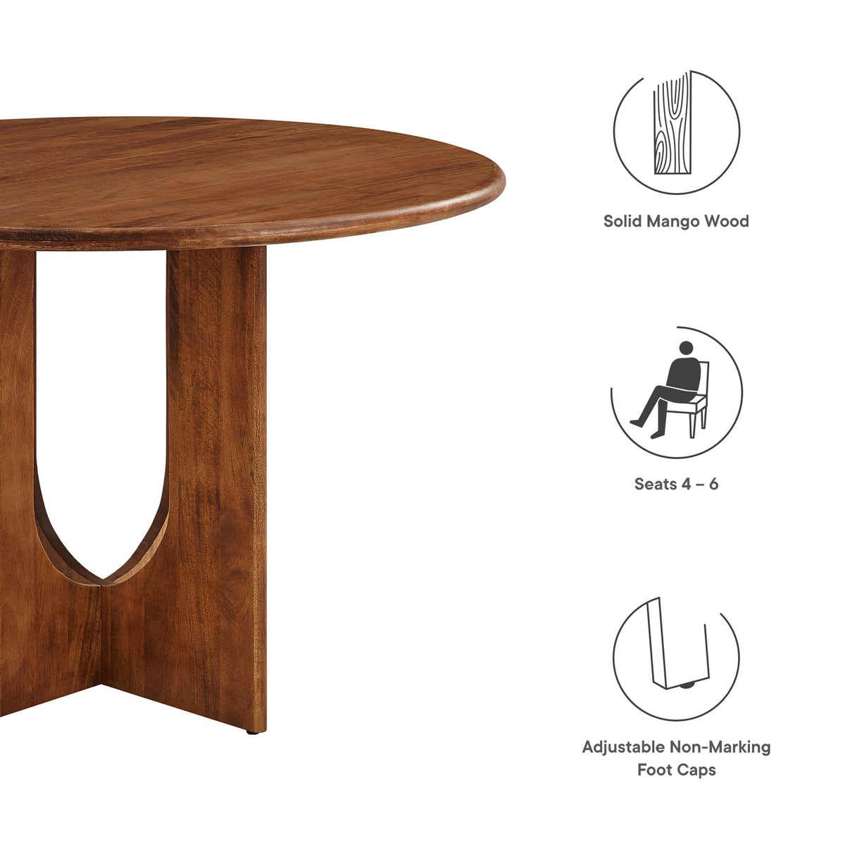 Rivian Round 48" Wood Dining Table - Walnut