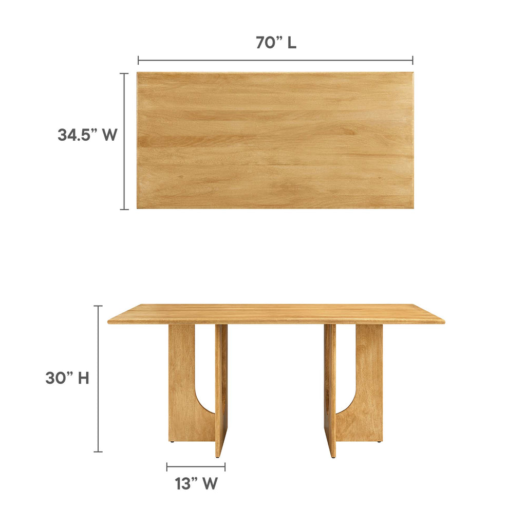 Rivian Rectangular 70" Wood Dining Table - Oak