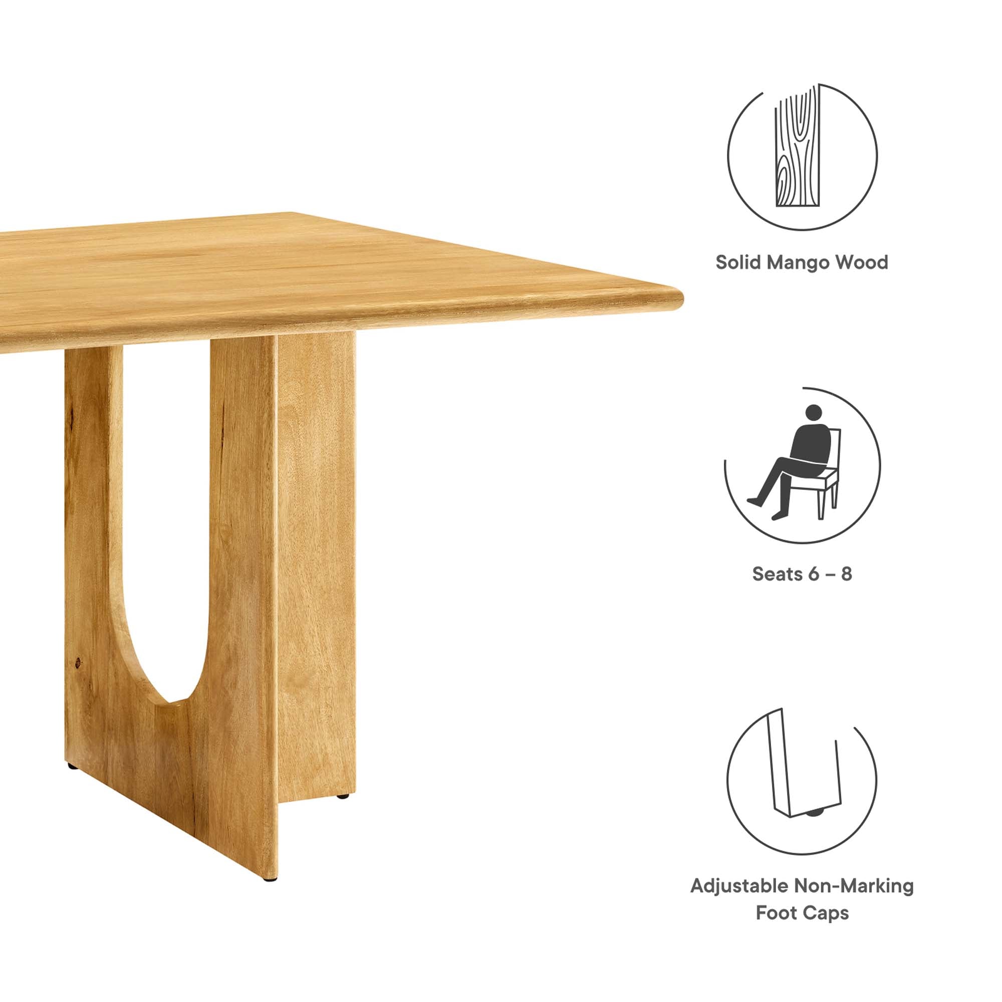Rivian Rectangular 70" Wood Dining Table - Oak